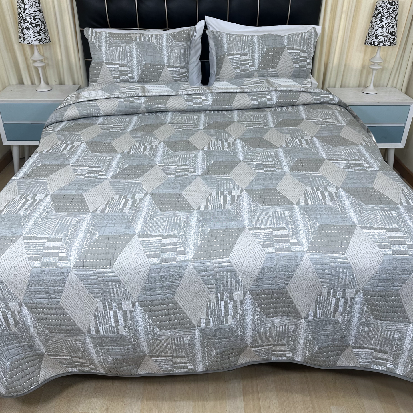 Sobrecama diva rombo taupe