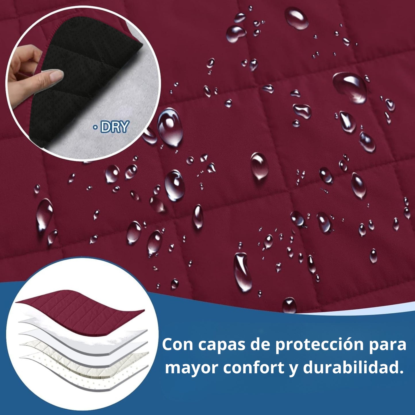 Protector de sofá acolchado doble faz vino tinto-negro