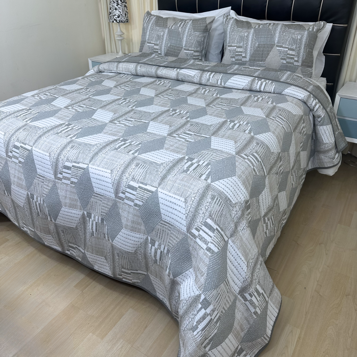 Sobrecama diva rombo taupe