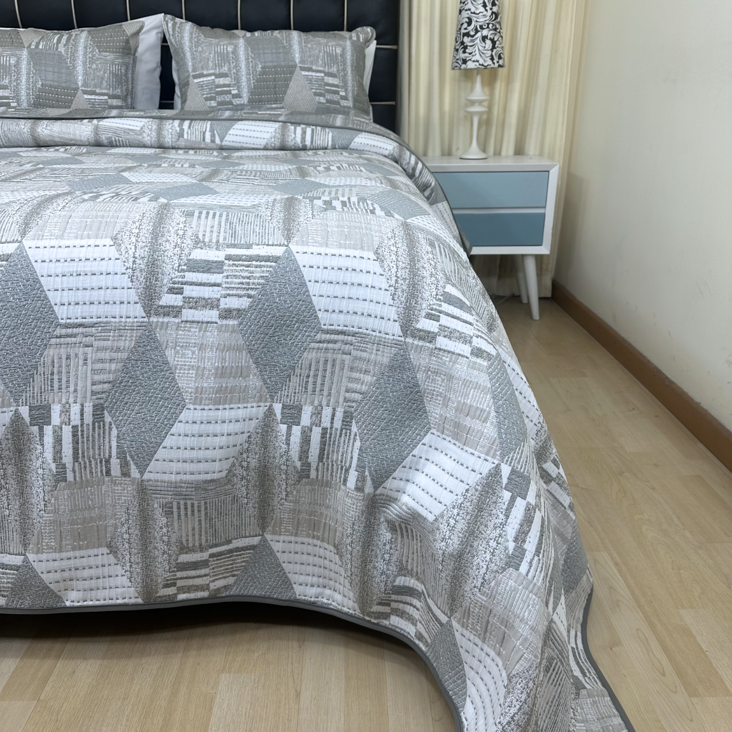 Sobrecama diva rombo taupe