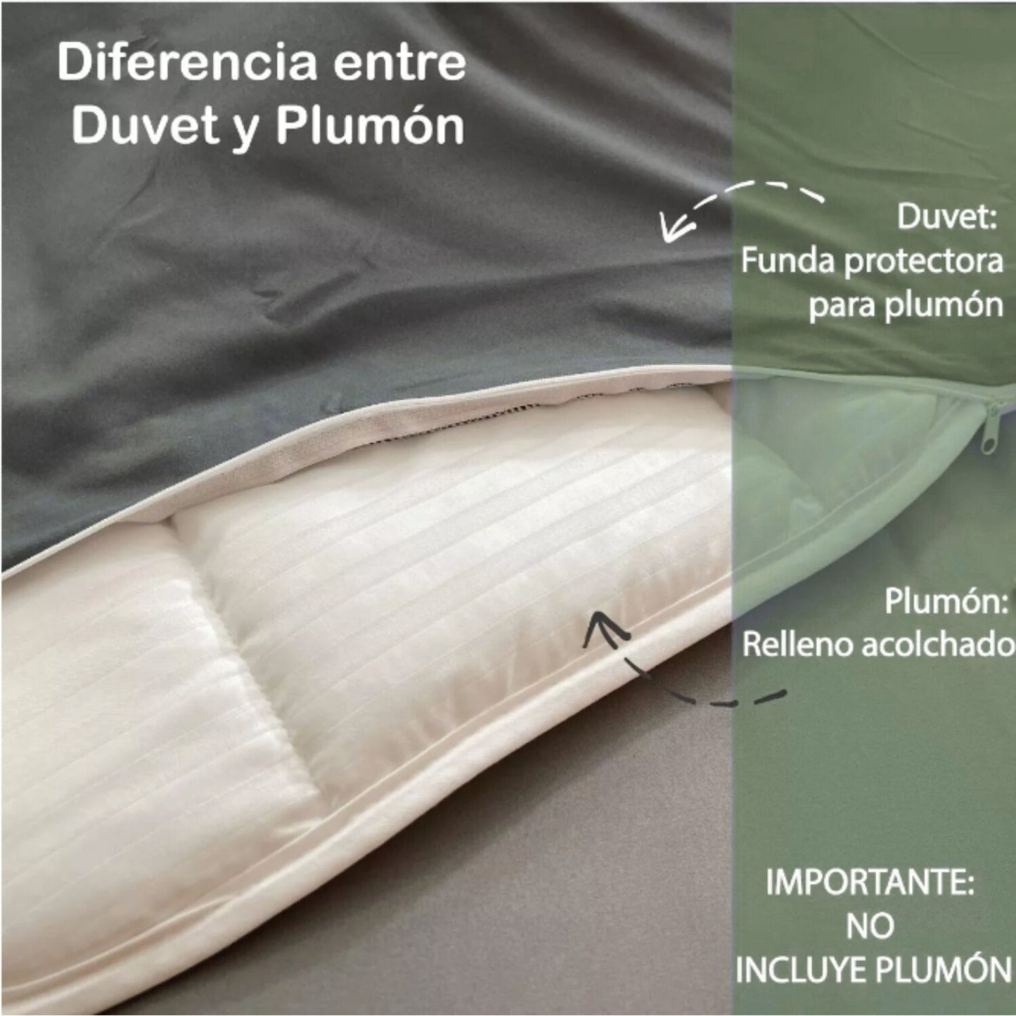 Funda duvet liso color verde militar - Borlas beige