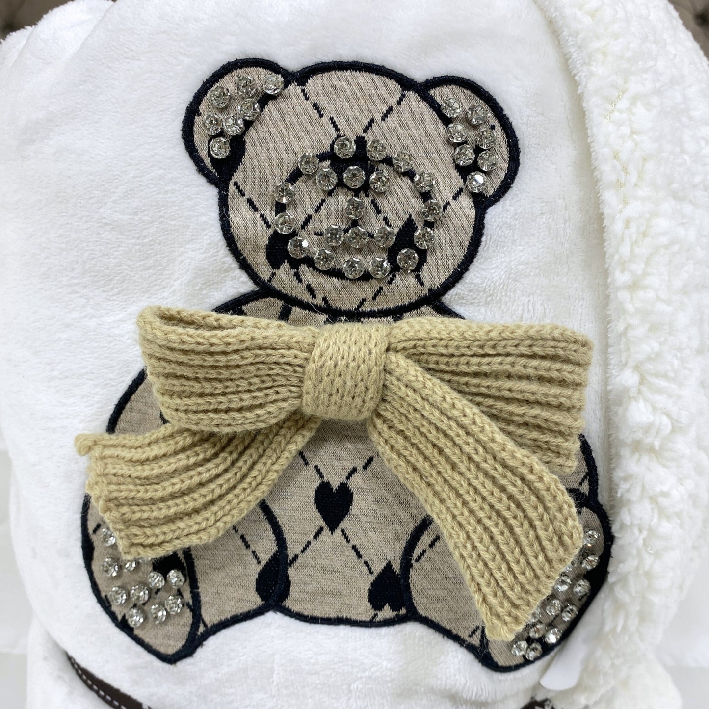 Cobija térmica lisa con estampado de oso