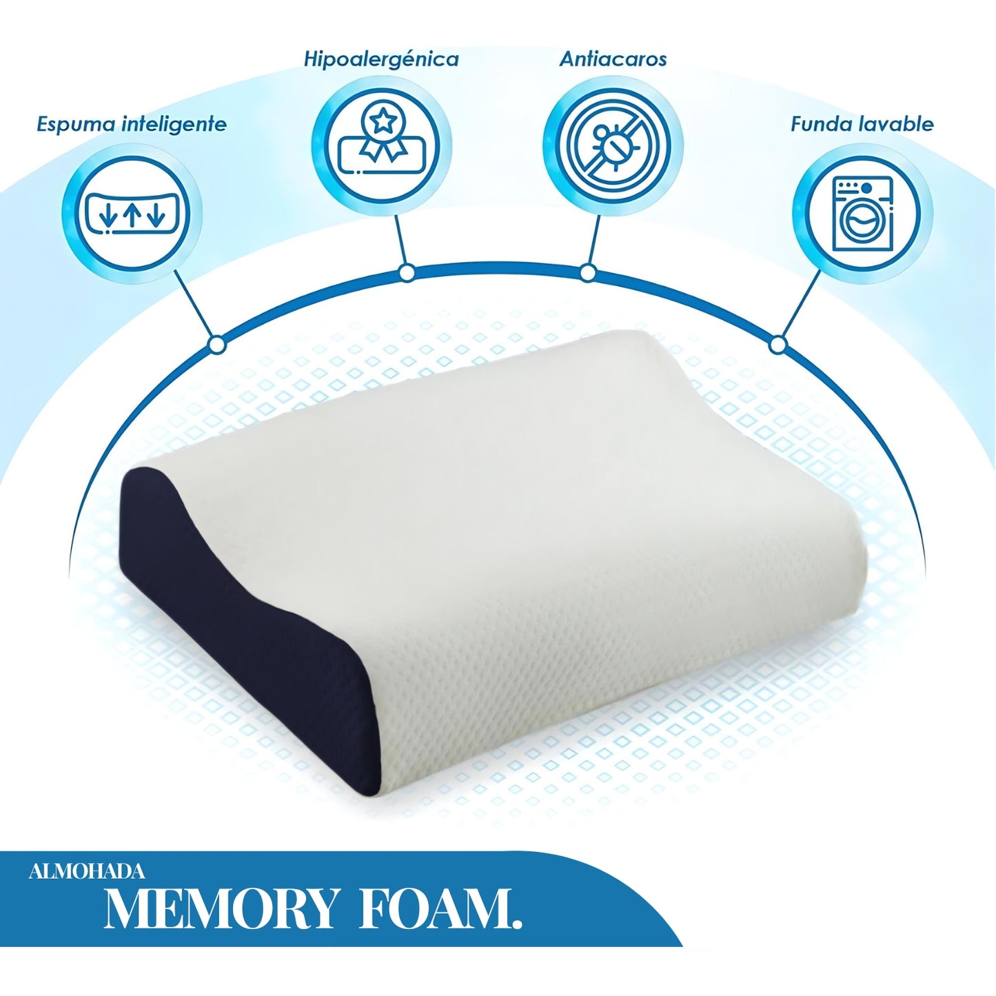 Almohada Memory Foam Ortopédica 35x60cm