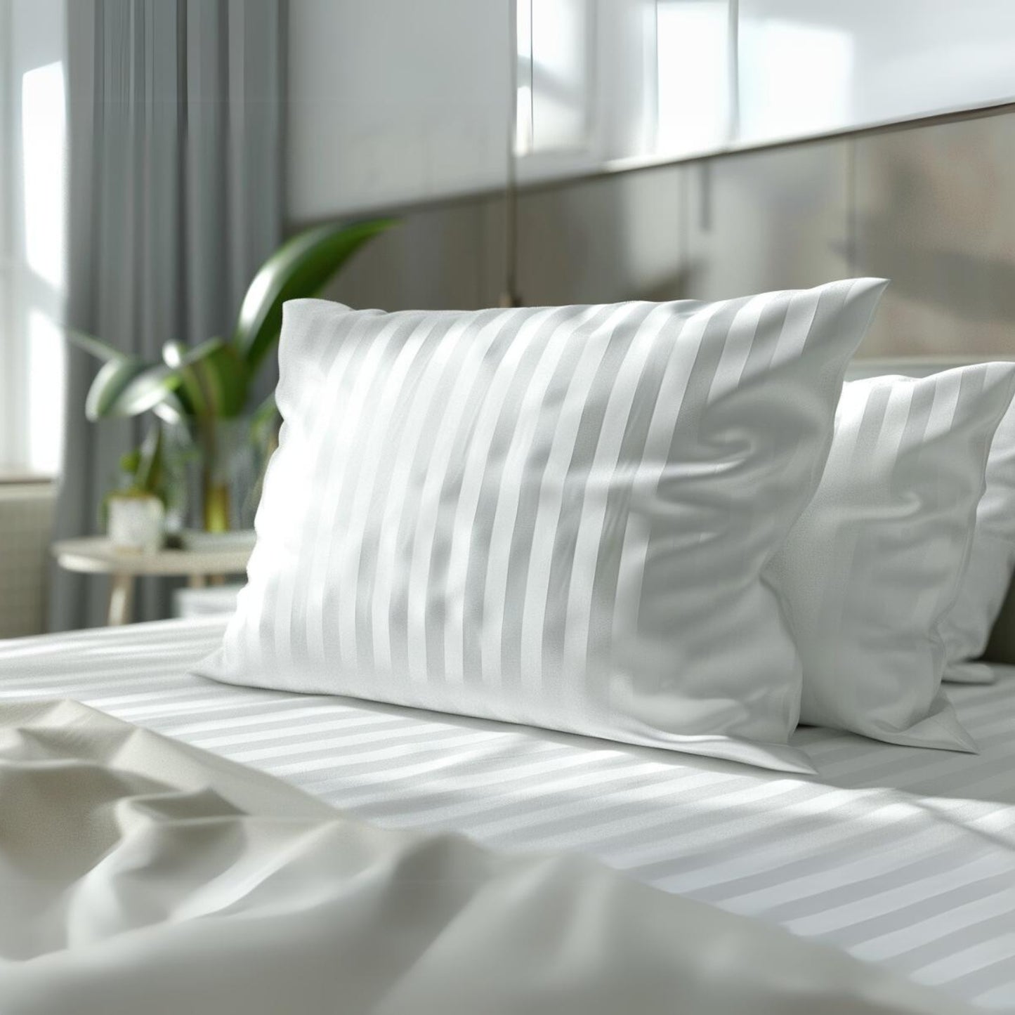 Almohada SOFI x2 50 x 70 Sateen Stripe Color Blanco