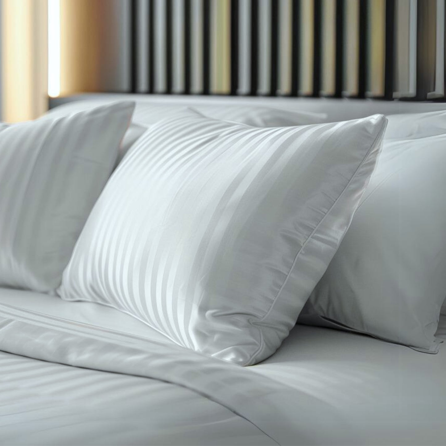 Almohada SOFI x2 50 x 70 Sateen Stripe Color Blanco