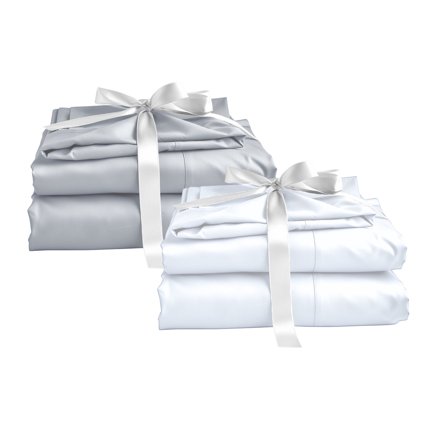 COMBO set juego de sabanas x2 blanco y gris