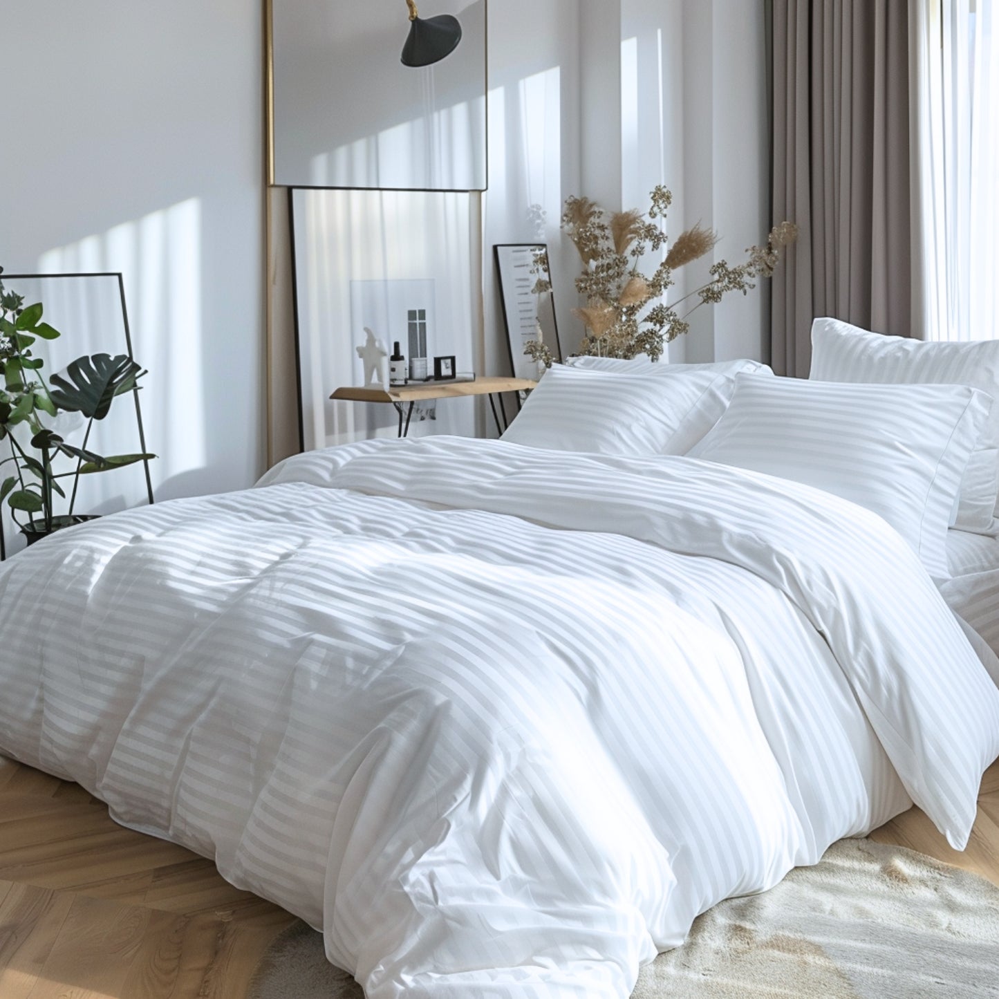 Funda Duvet Sateen Rayas Color Blanco 125 Gramos Mindy