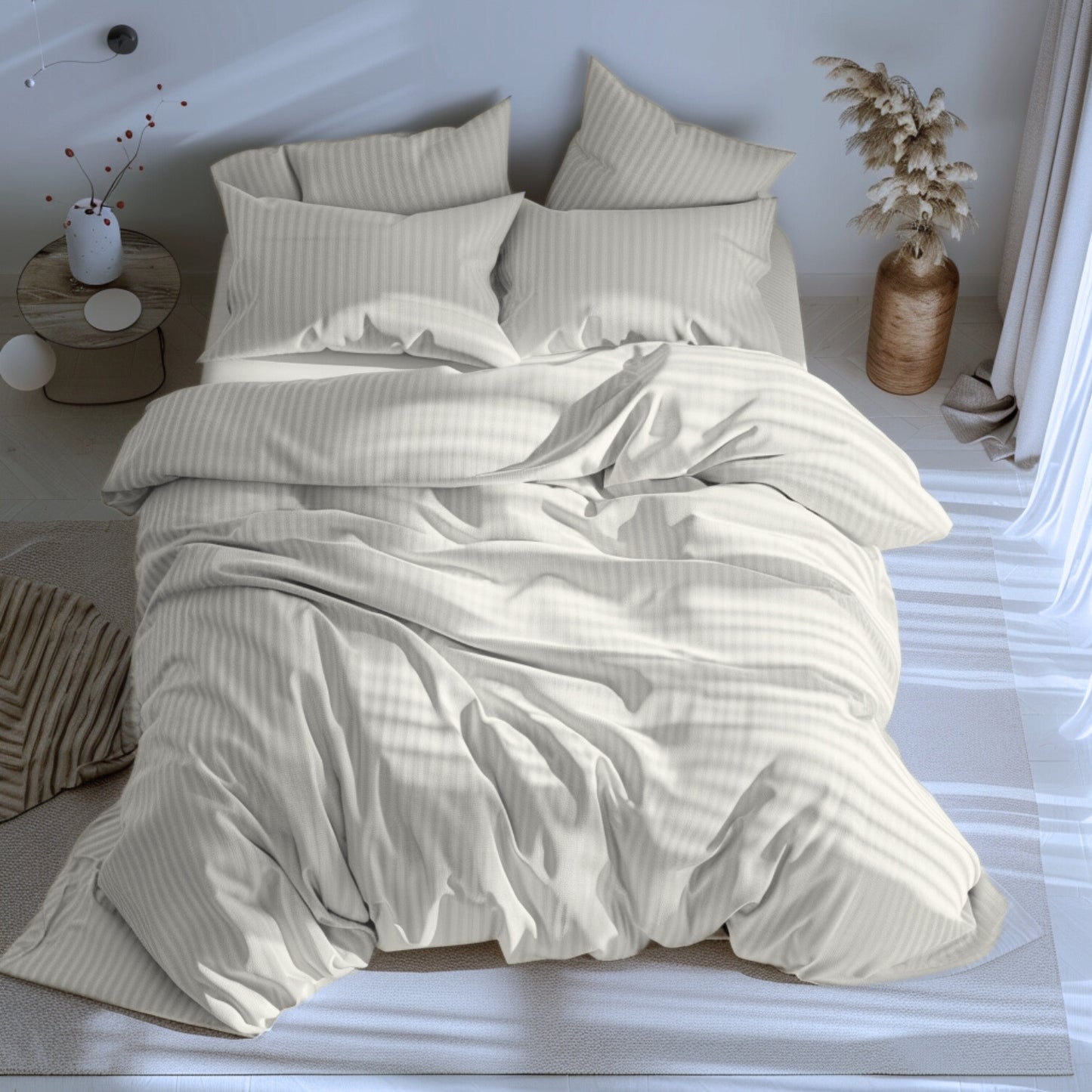 Funda duvet sateen rayas color Ivory 125 gramos Mindy