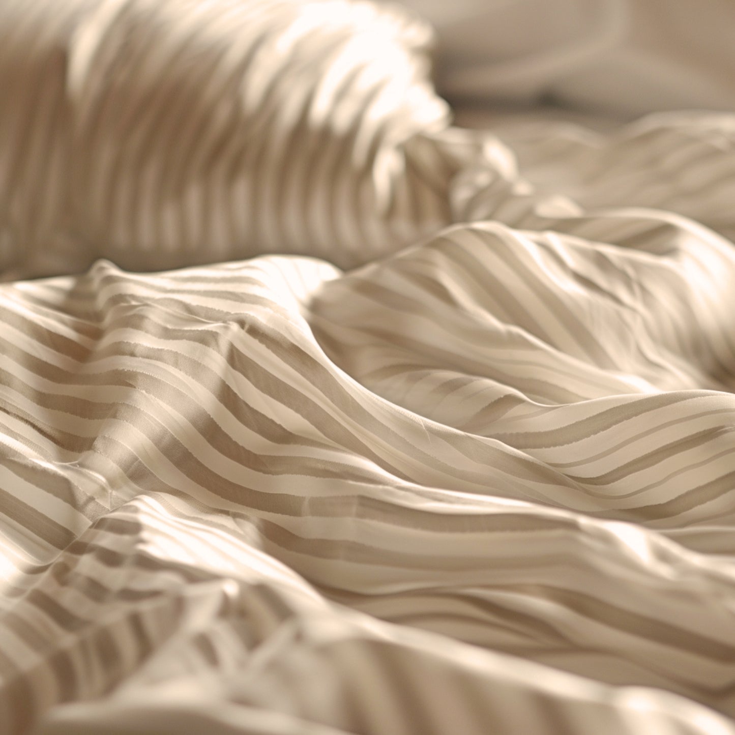 Funda duvet a rayas color Camel