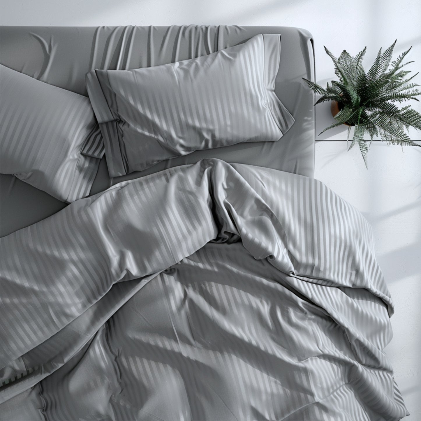 Funda duvet a rayas color Gris
