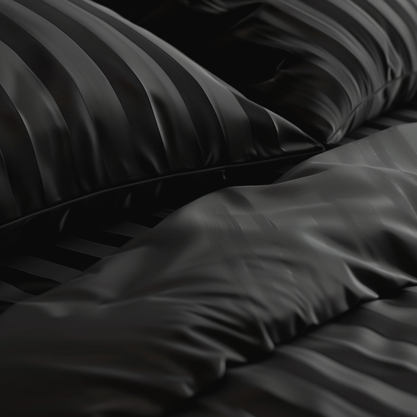 Funda duvet a rayas color Negro