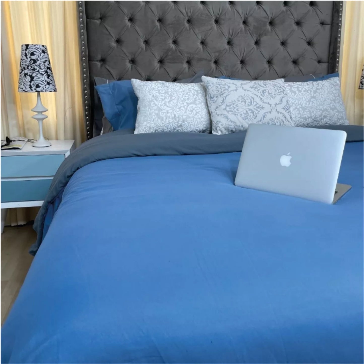 Funda duvet unicolor doble faz Navy-Gris
