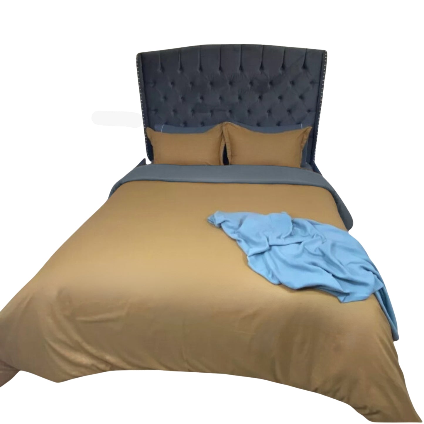 Funda duvet unicolor doble faz Mostaza-Gris