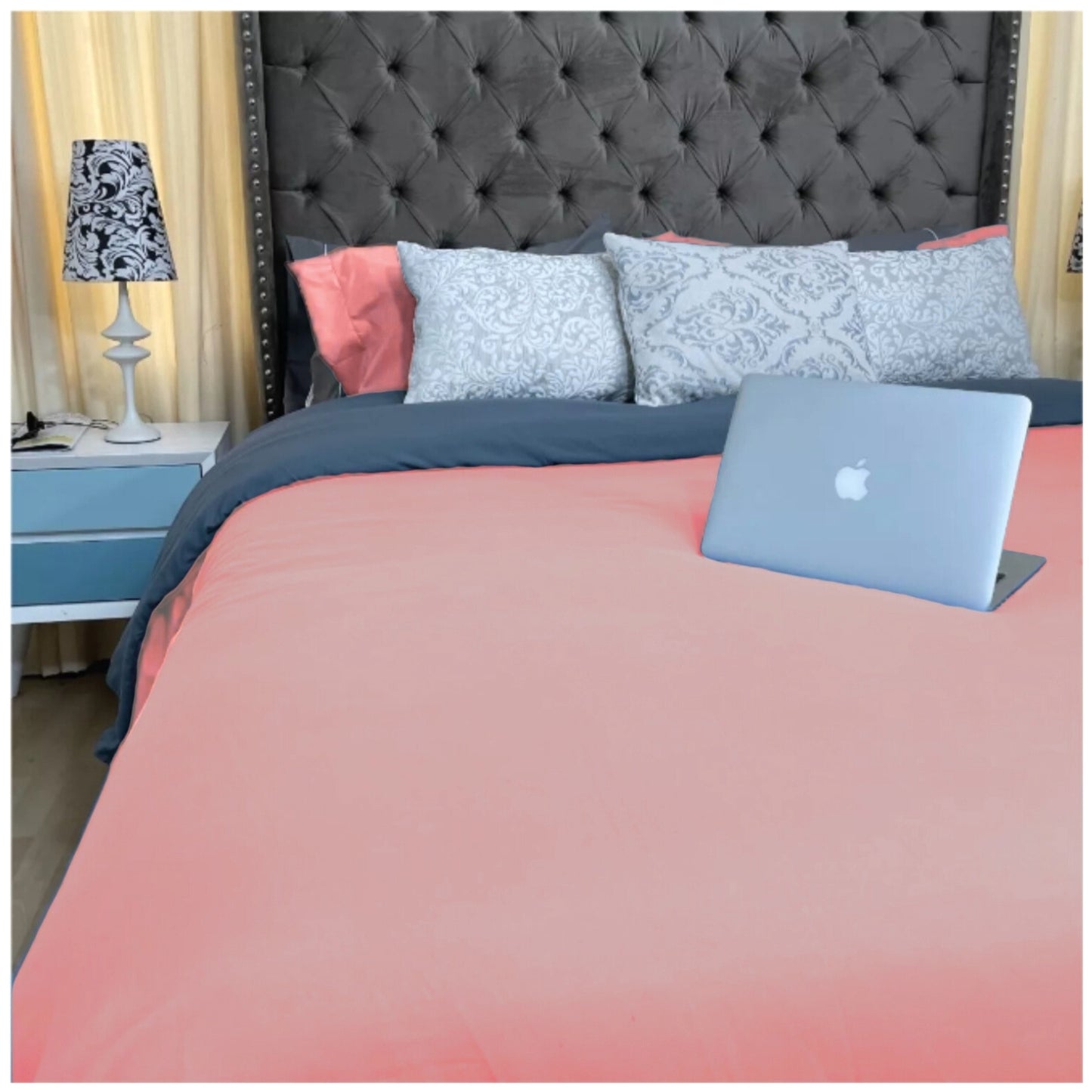 Funda duvet unicolor doble faz Rosa-Gris