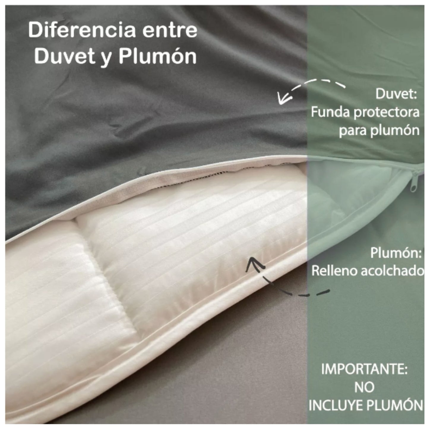 Funda duvet unicolor doble faz Verde-Gris