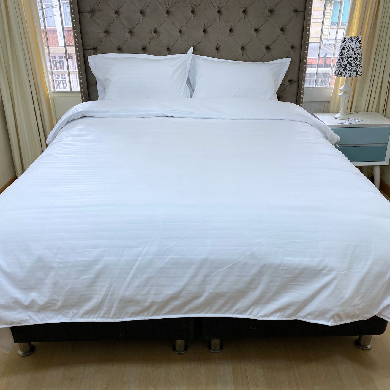 Funda duvet sateen rayas color blanco 235 hilos Mindy