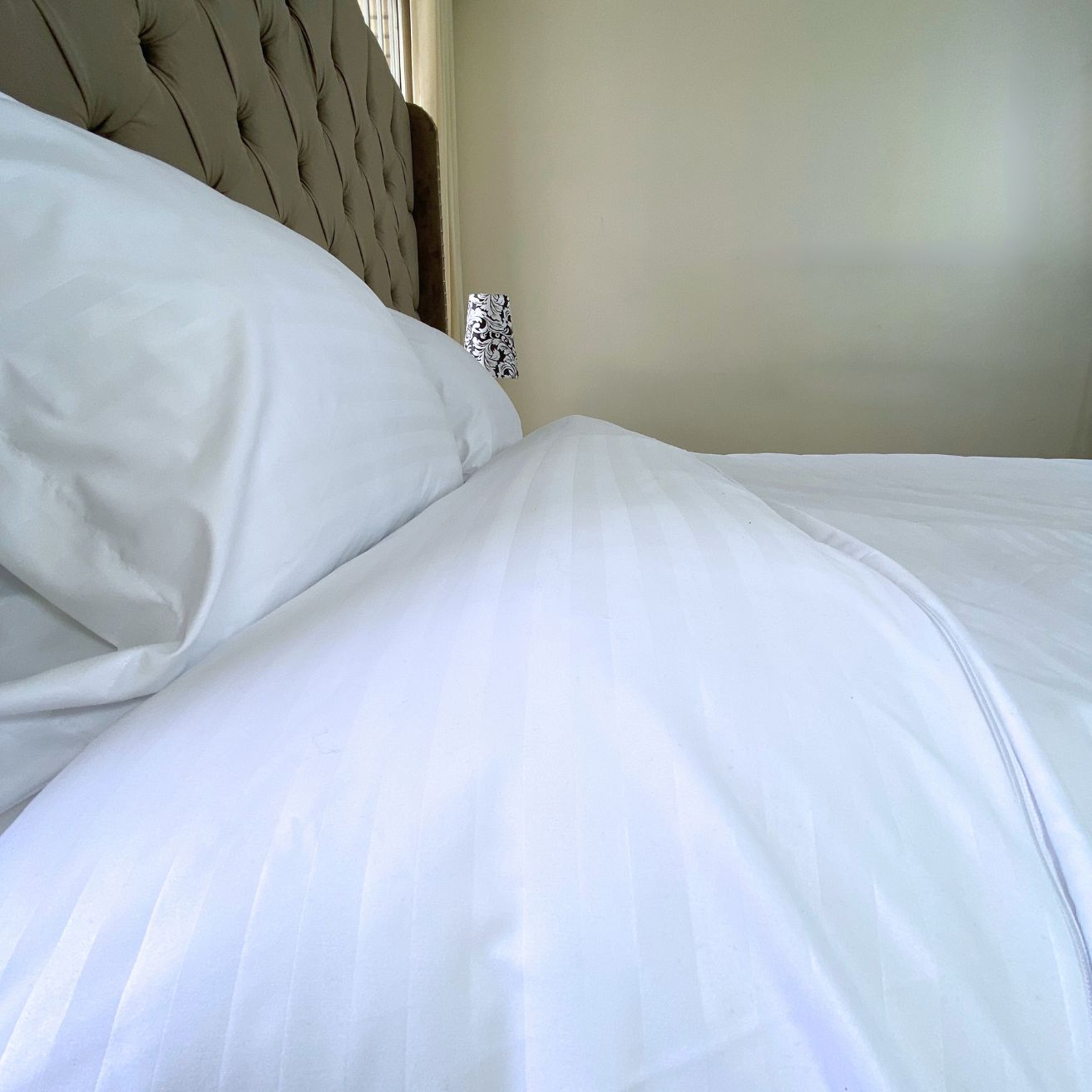 Funda duvet sateen rayas color blanco 235 hilos Mindy
