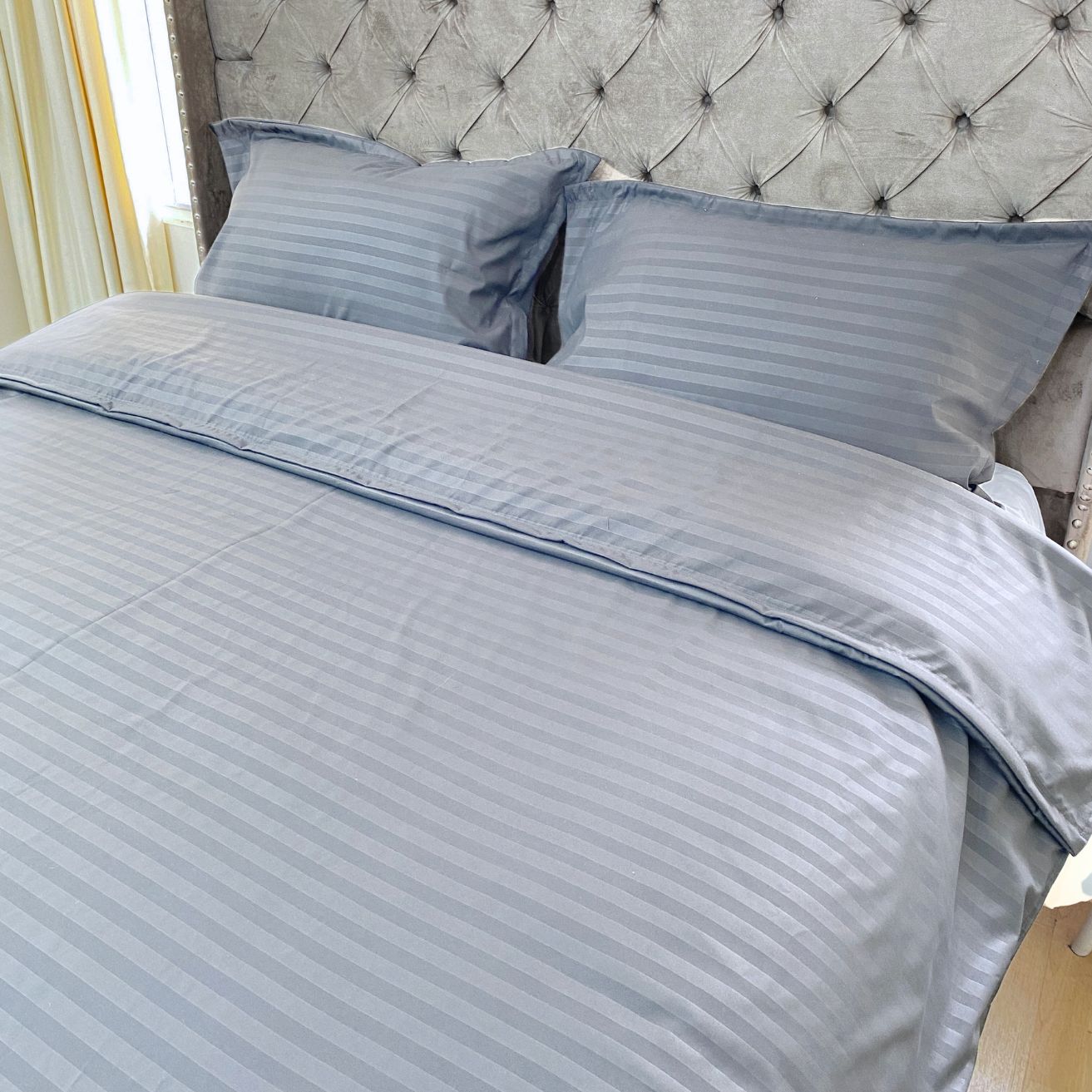 Funda duvet sateen rayas color gris 235 gramos Mindy