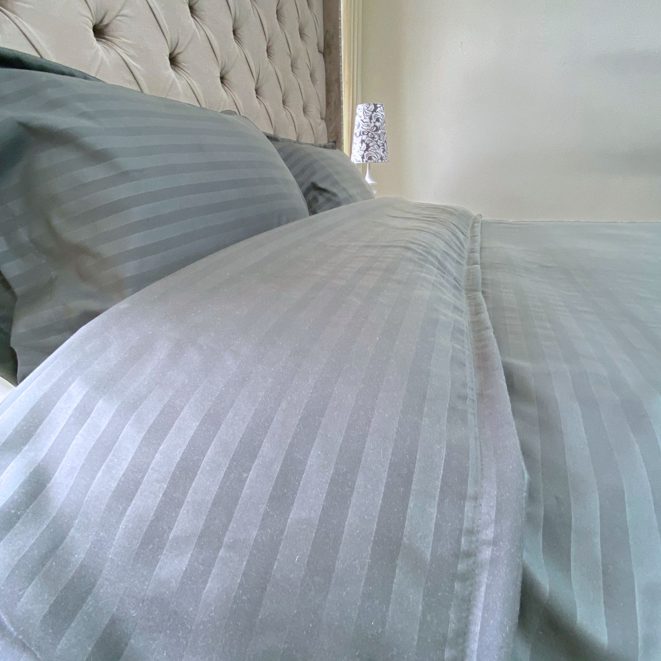 Funda duvet sateen rayas color gris 235 gramos Mindy