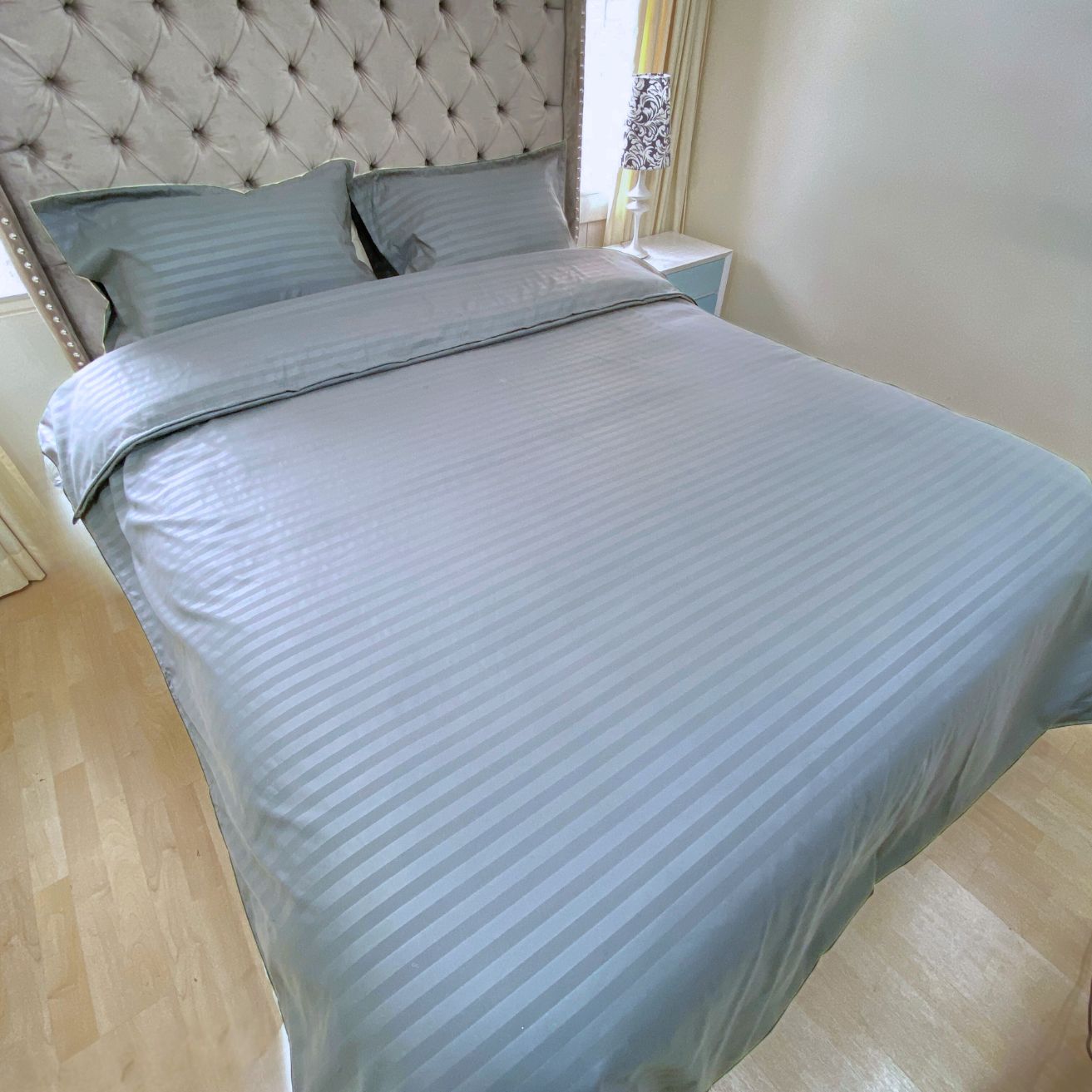 Funda duvet sateen rayas color gris 235 gramos Mindy
