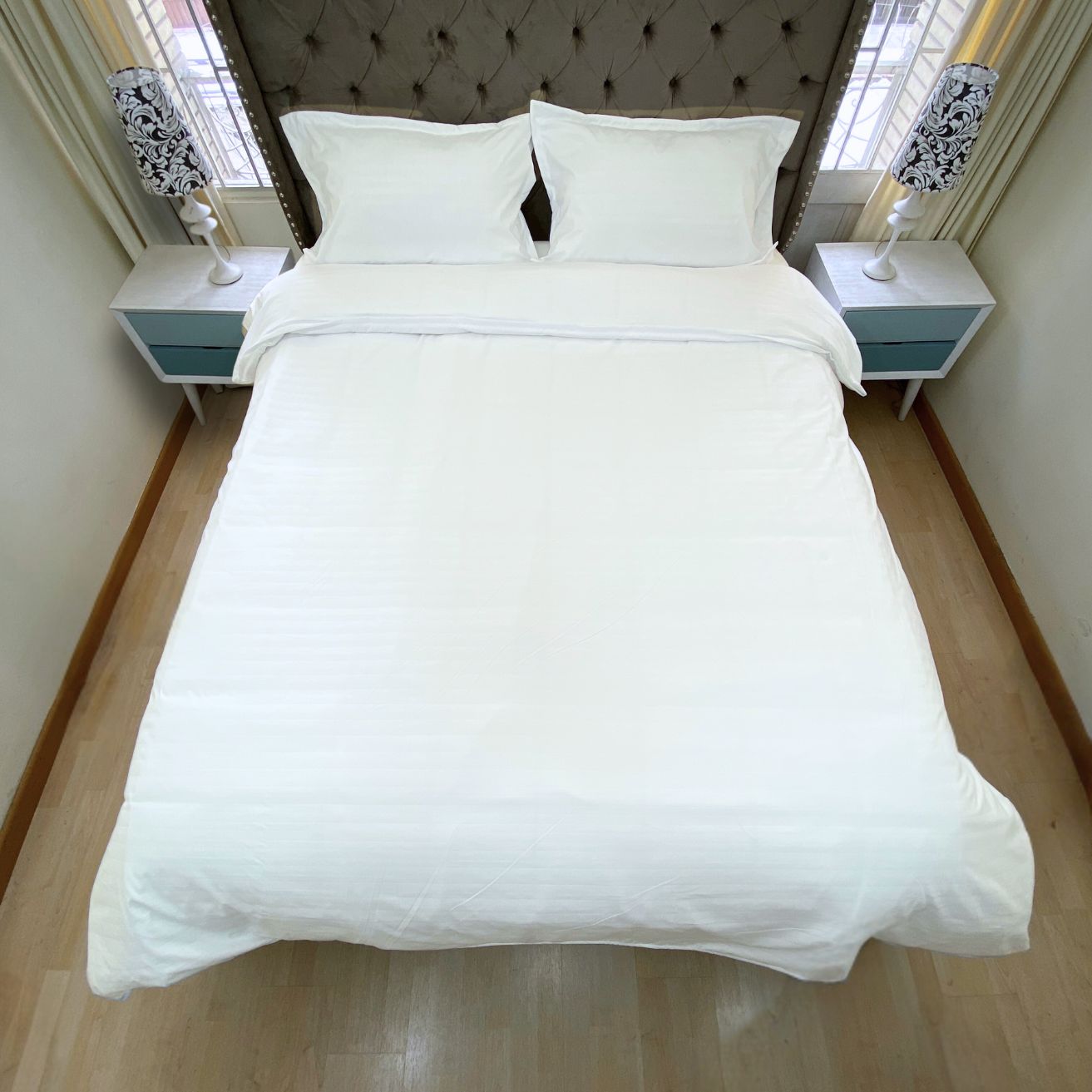 Funda duvet sateen rayas color marfil 235 gramos Mindy