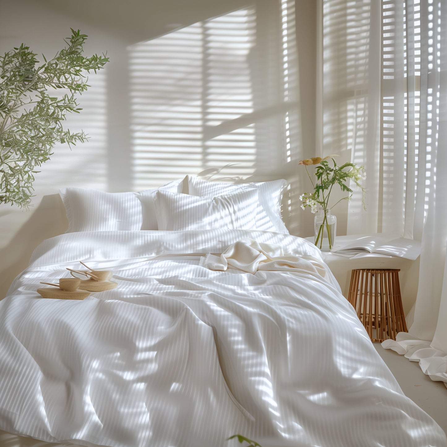 Funda Duvet A Rayas Color Blanco