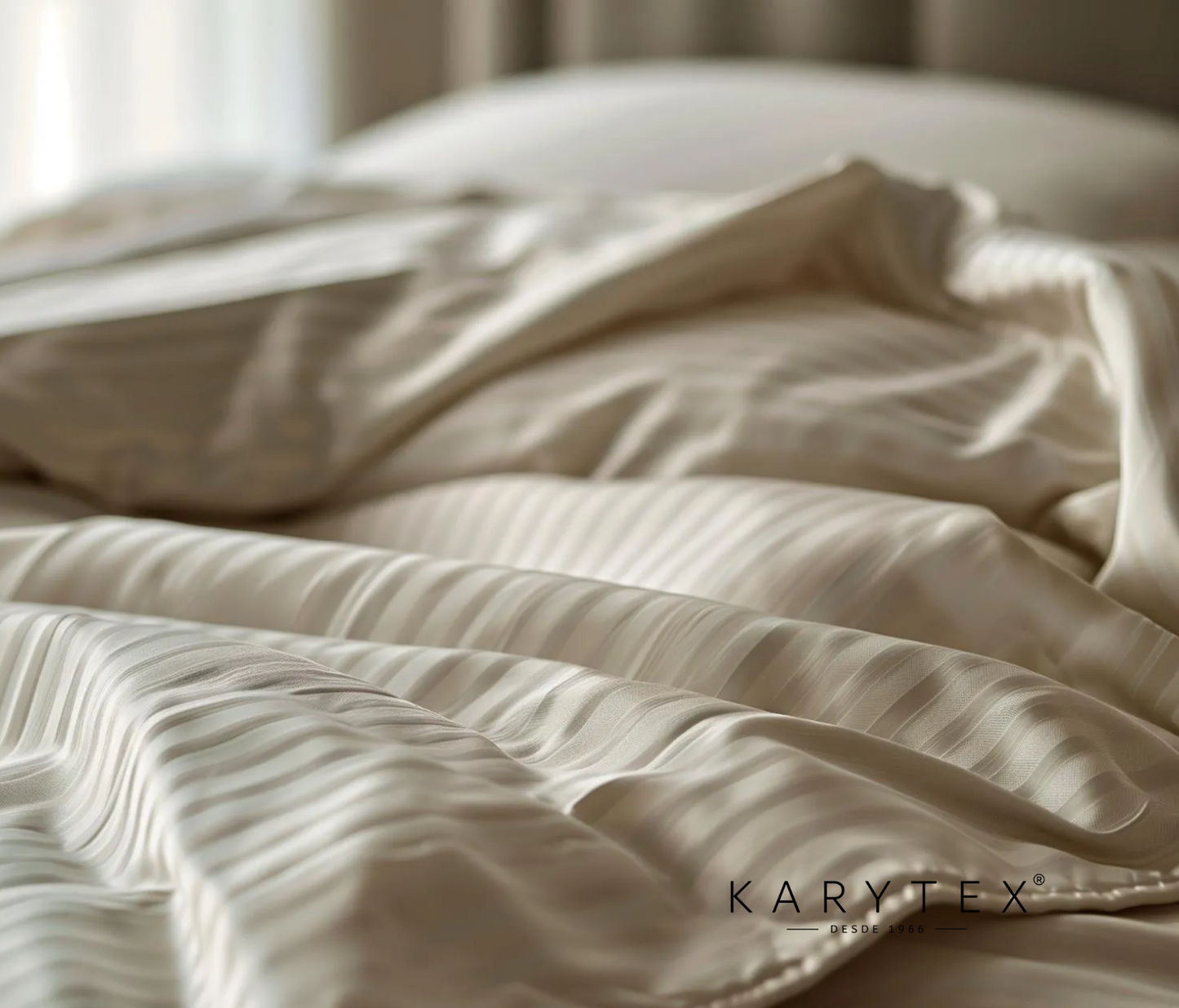 Funda duvet sateen rayas color camel 235 hilos Mindy