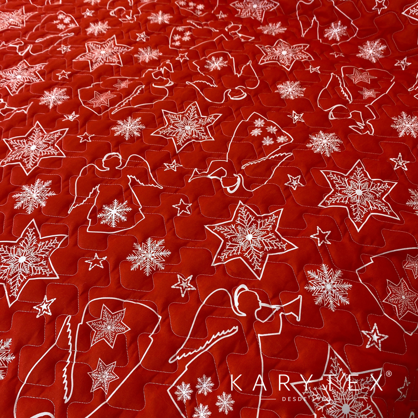Edredón Navidad ARCANGEL ROJO doble faz con unicolor BLANCO. Incluye funda(s) de almohadones decorativos (Copia) (Copia) (Copia)