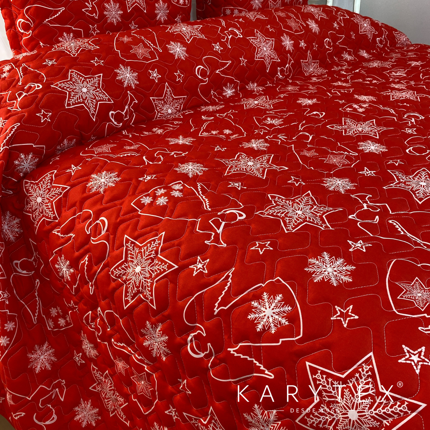 Edredón Navidad ARCANGEL ROJO doble faz con unicolor BLANCO. Incluye funda(s) de almohadones decorativos (Copia) (Copia) (Copia)