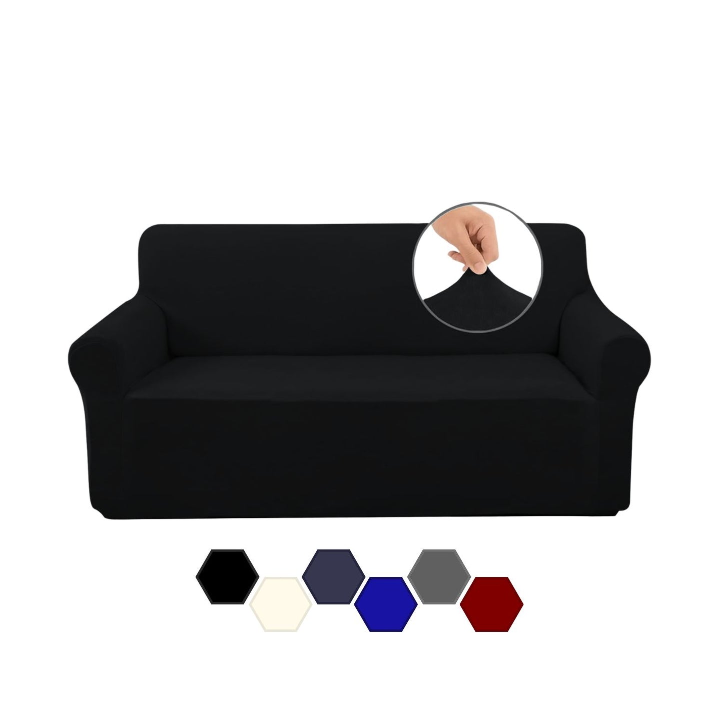 Funda protector elástica para sofá negro