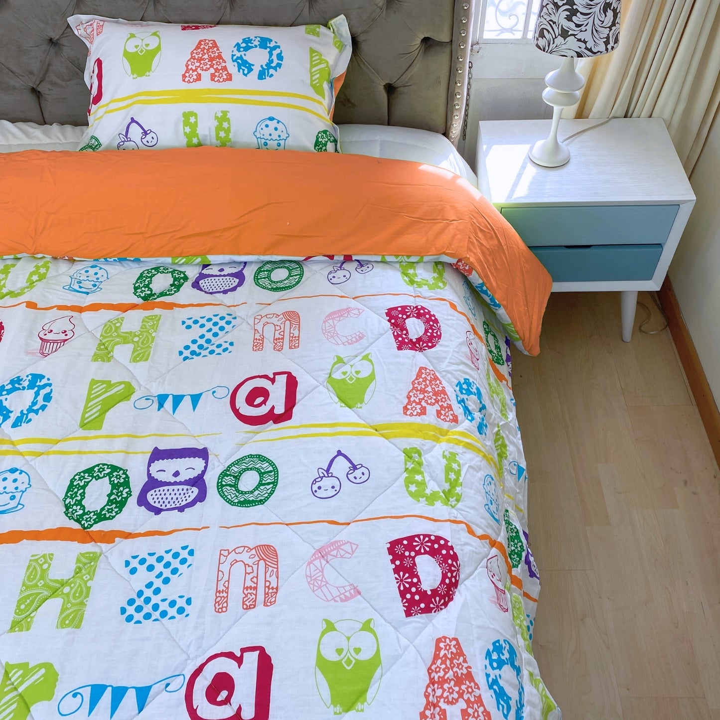 Edredón infantil sencillo letras