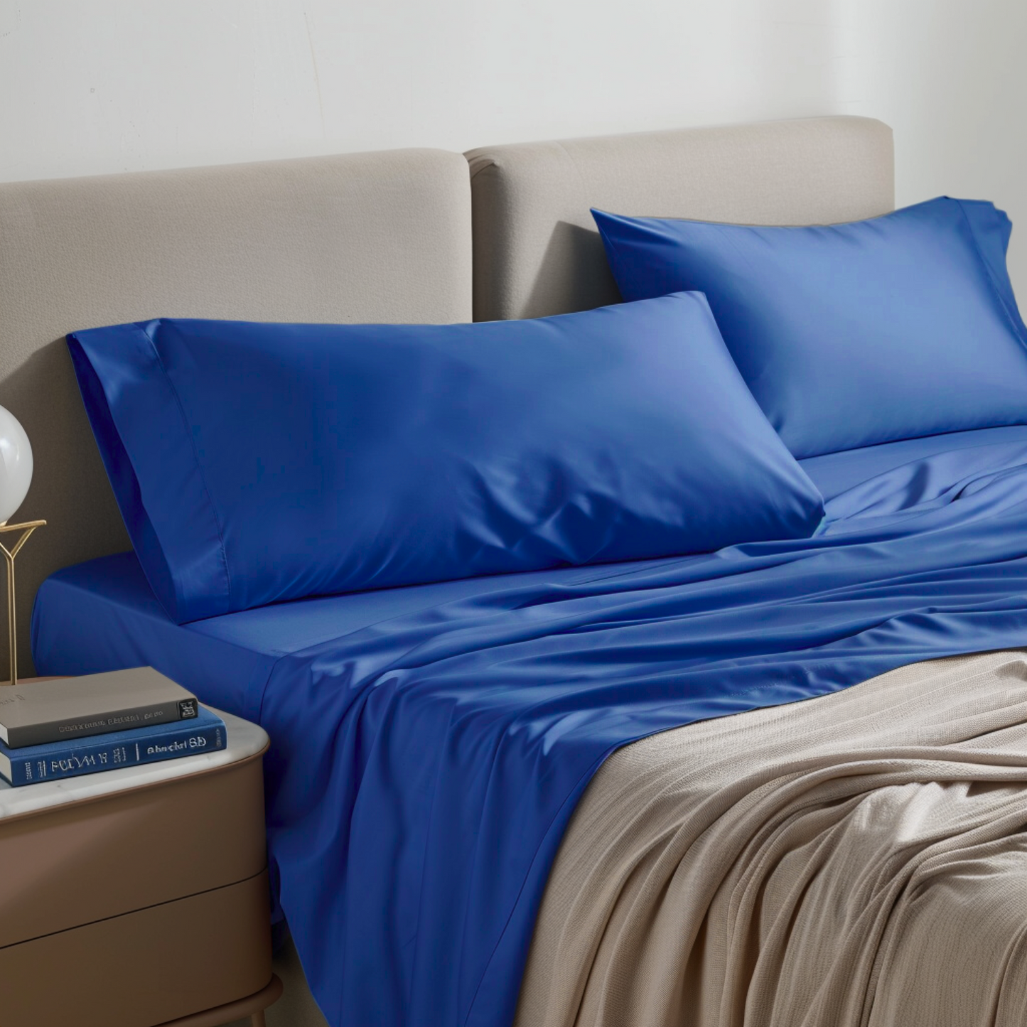 Juego de sabanas liso unicolor color Navy