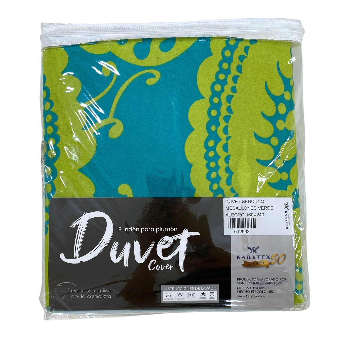 Funda duvet sencillo medallones Verde
