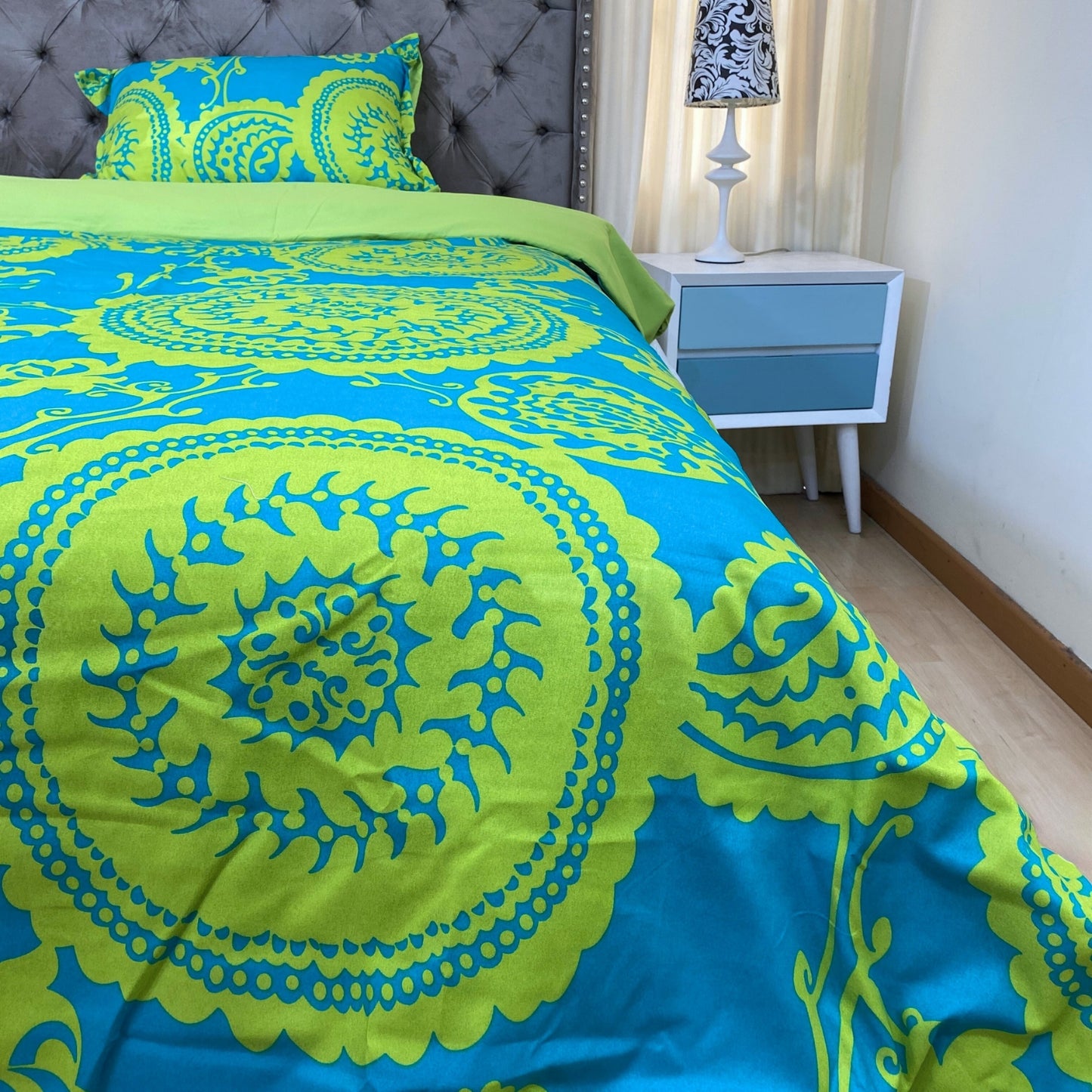 Funda duvet sencillo medallones Verde