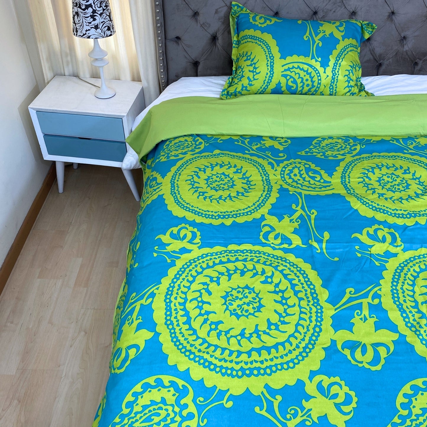 Funda duvet sencillo medallones Verde