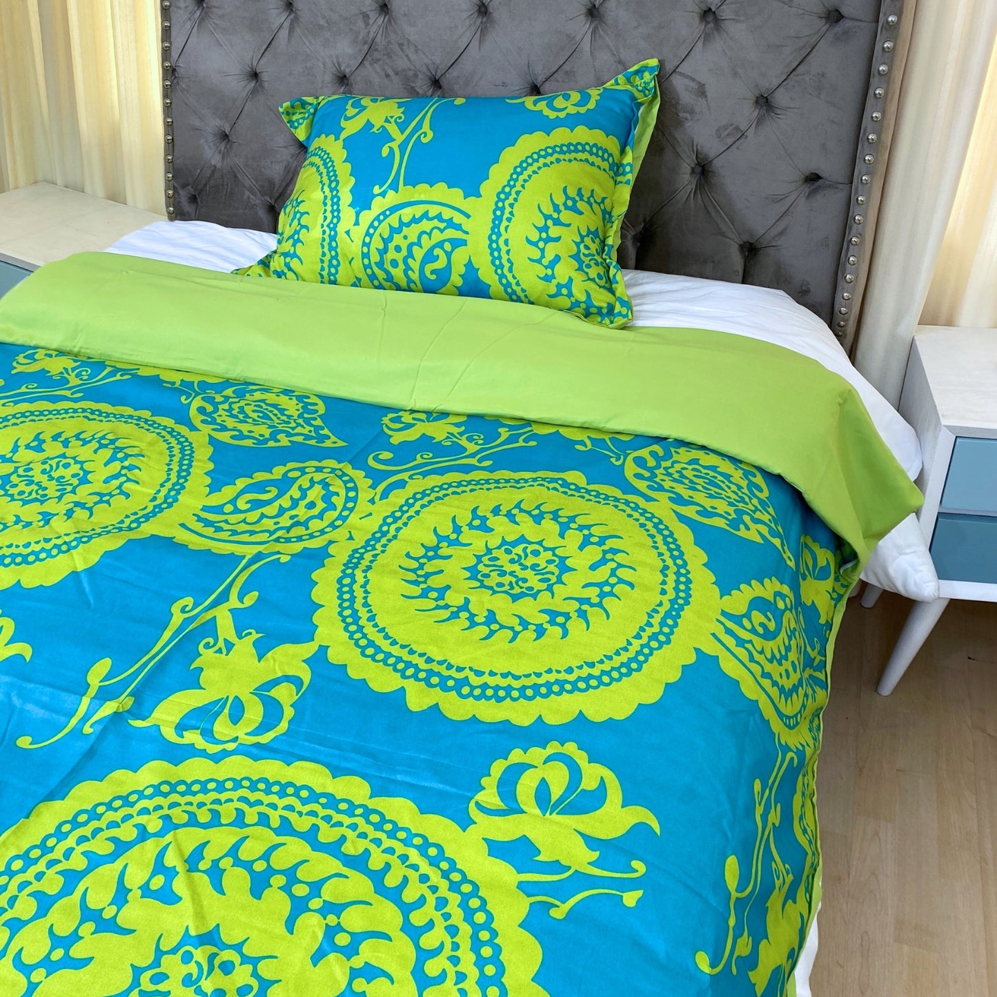 Funda duvet sencillo medallones Verde