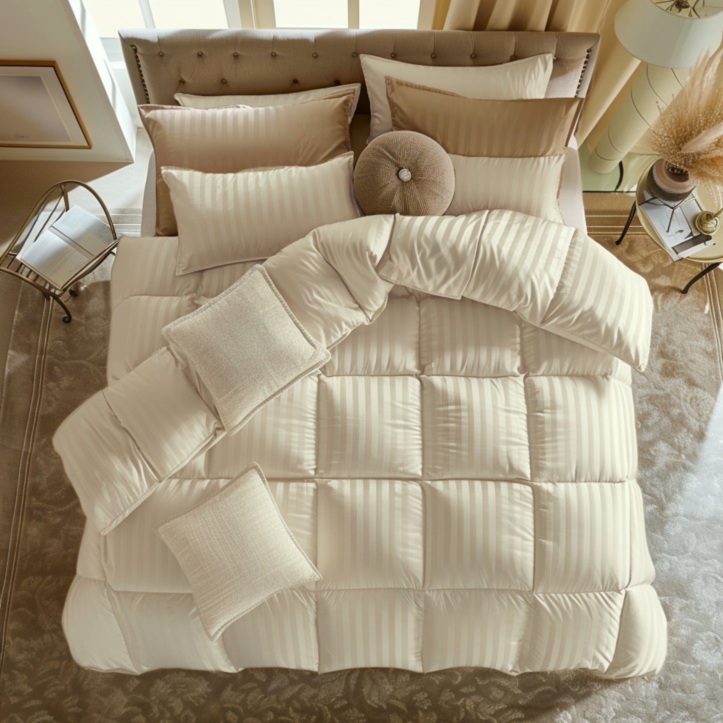 Plumón rayas sateen stripe color Beige