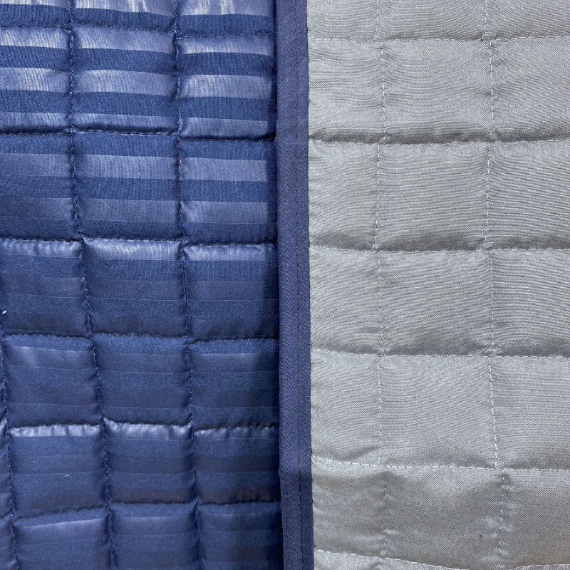 Edredón quilt doble faz azul-gris