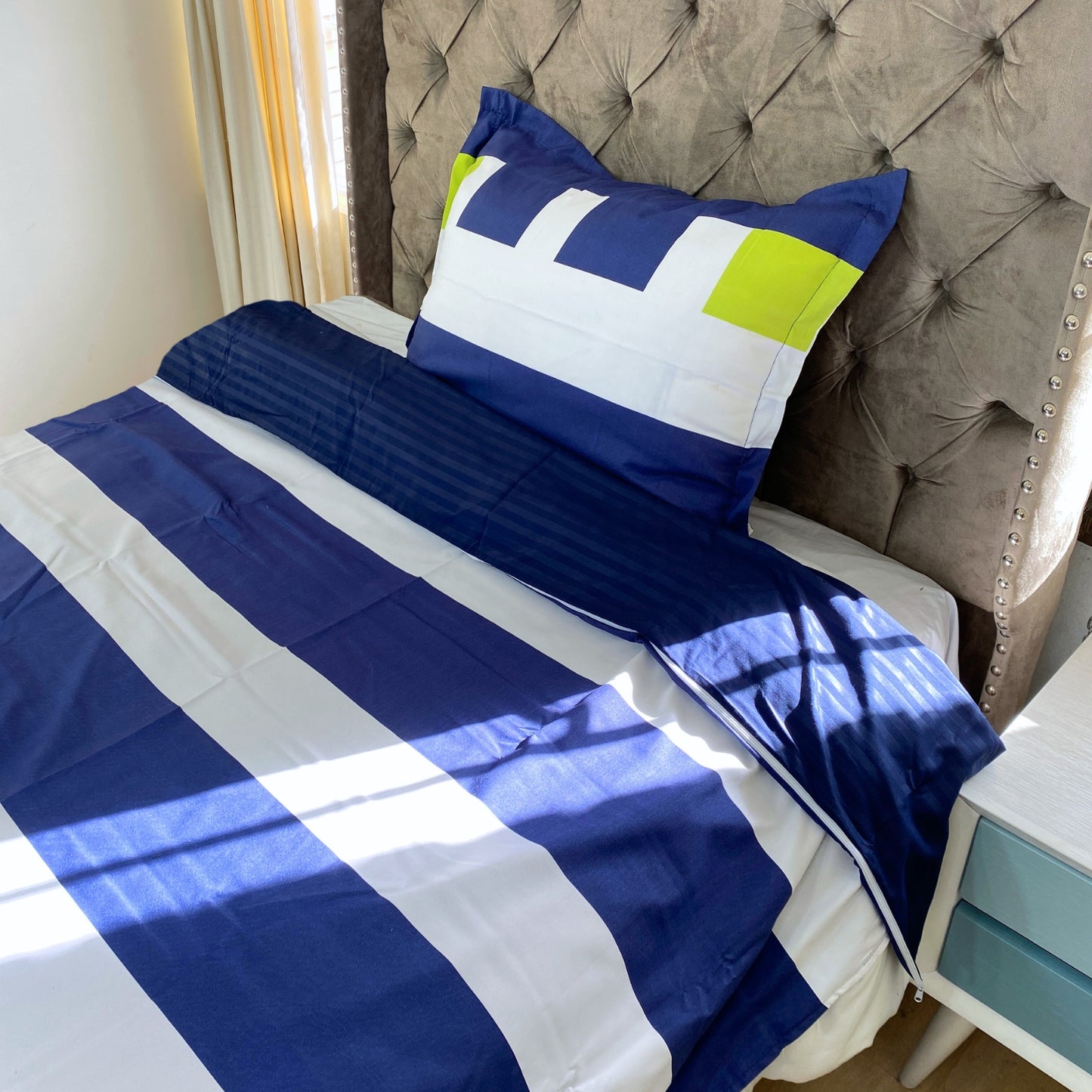 Funda duvet sencillo Raya azul
