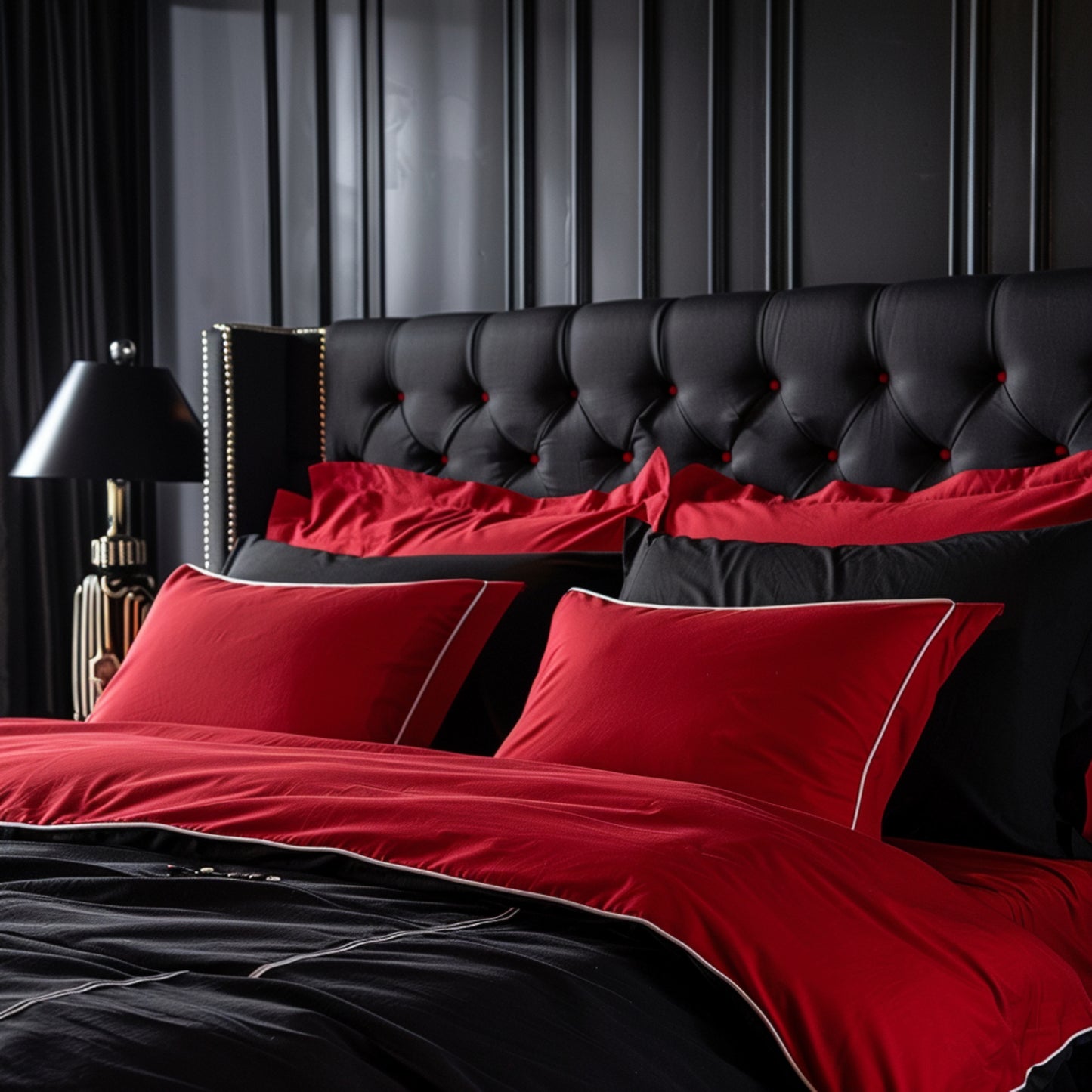 Funda duvet doble faz lisboa Negro-Rojo