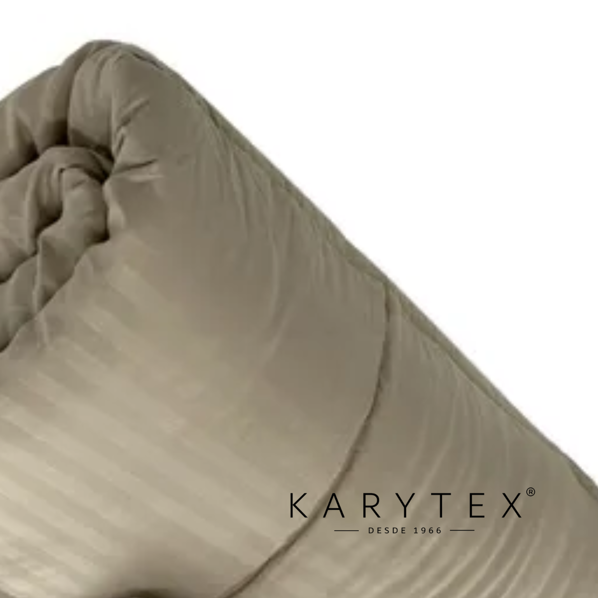 Plumón rayas sateen stripe color Camel