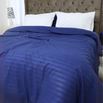 Funda Duvet Sateen Rayas Color Azul Oscuro 125 Gramos Mindy