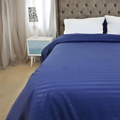 Funda Duvet Sateen Rayas Color Azul Oscuro 125 Gramos Mindy