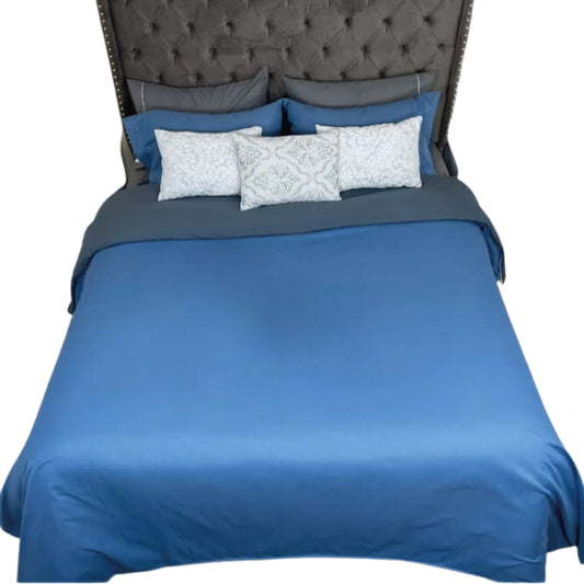 Funda duvet unicolor doble faz Navy-Gris