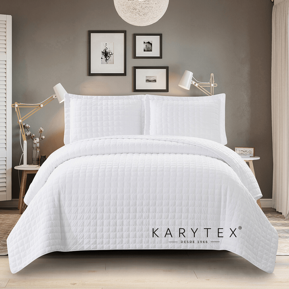 Edredón quilt doble faz color Blanco