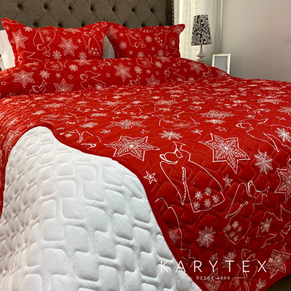 Edredón Navidad ARCANGEL ROJO doble faz con unicolor BLANCO. Incluye funda(s) de almohadones decorativos (Copia) (Copia) (Copia)
