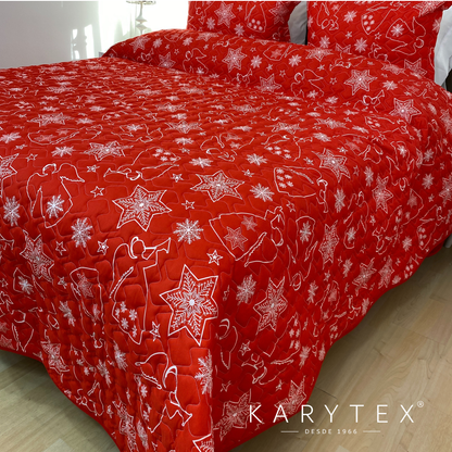Edredón Navidad ARCANGEL ROJO doble faz con unicolor BLANCO. Incluye funda(s) de almohadones decorativos (Copia) (Copia) (Copia)