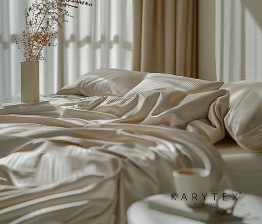 Funda duvet sateen rayas color camel 235 hilos Mindy