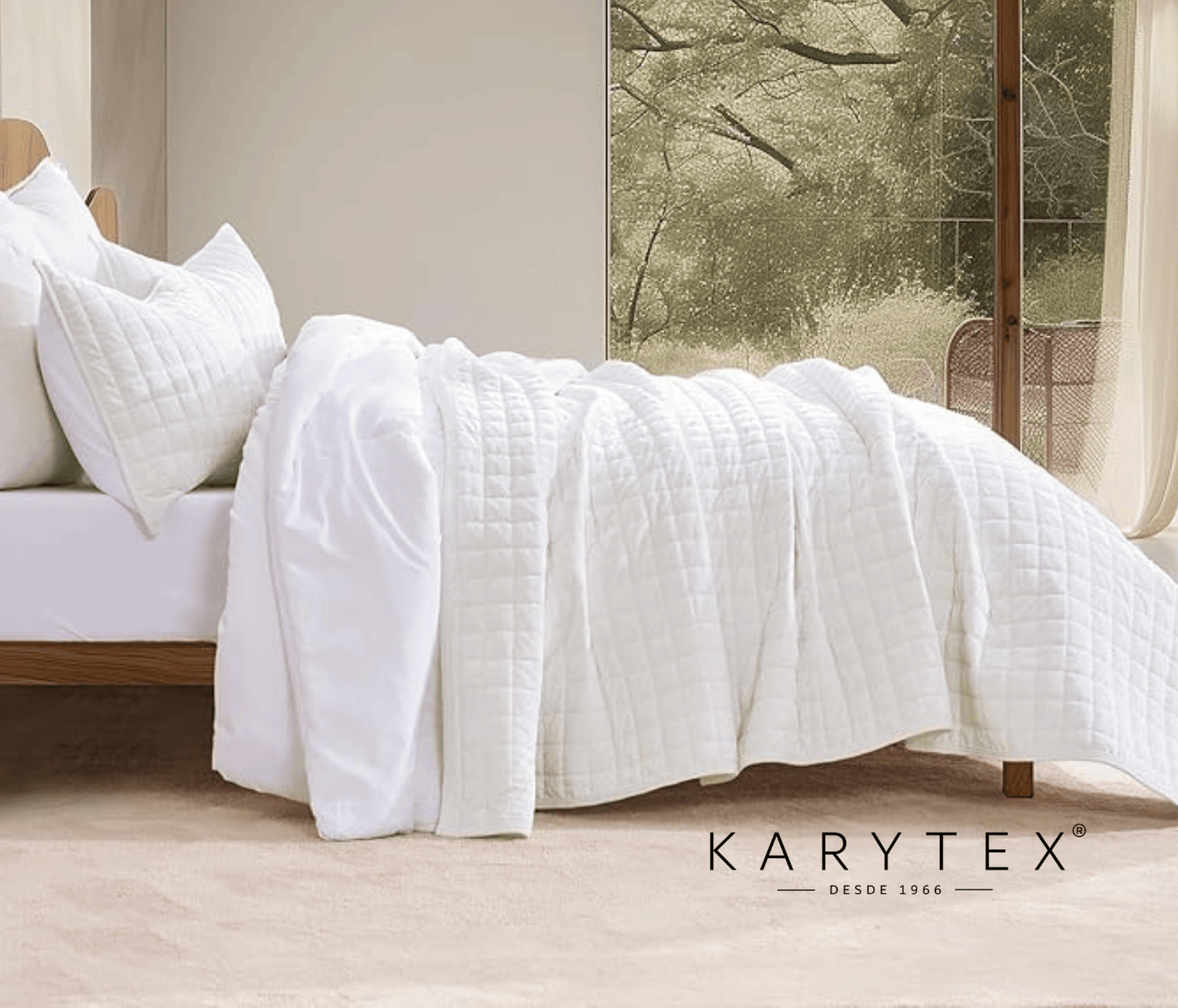Edredón quilt doble faz color Blanco