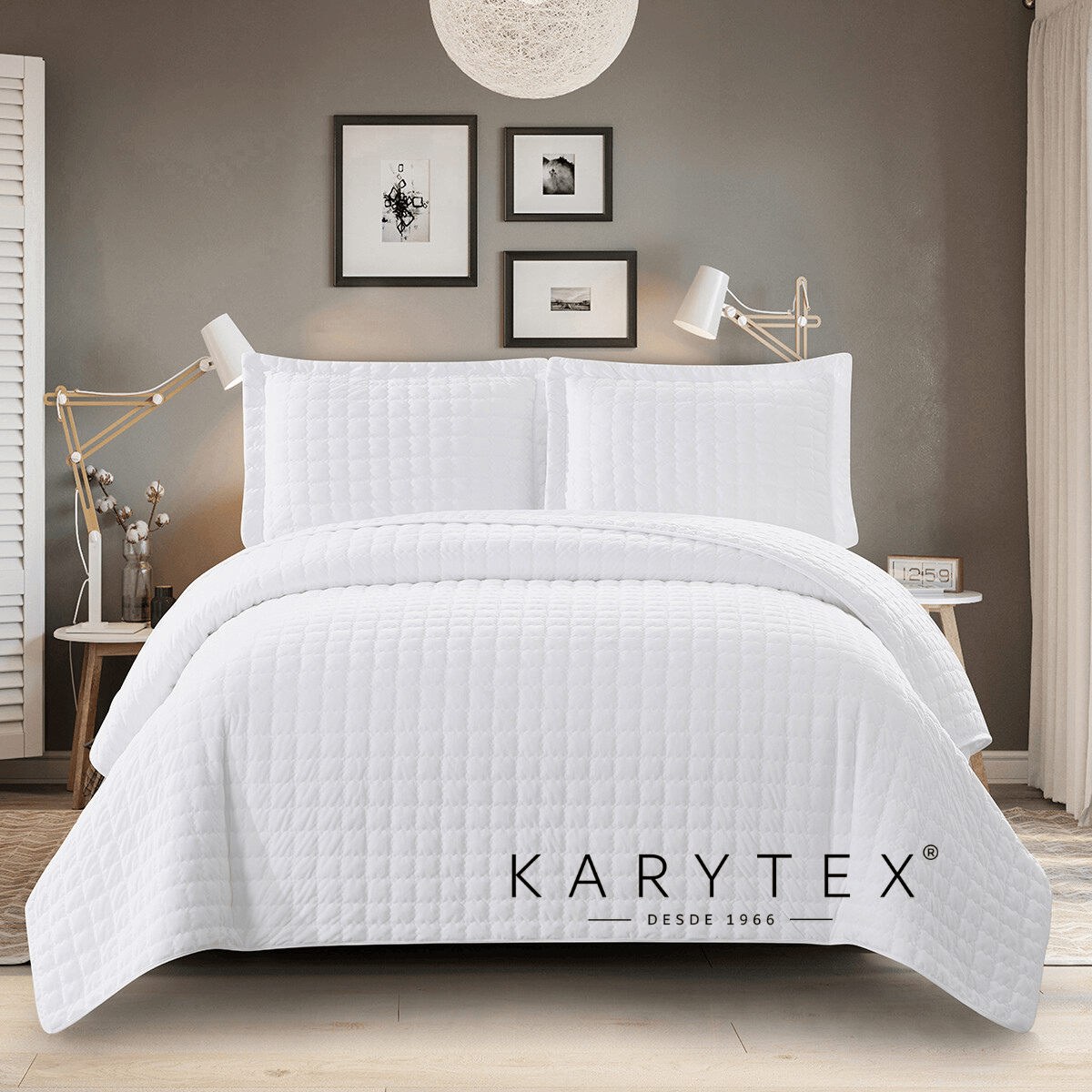 Edredón quilt doble faz color Blanco